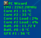 Разгон Asus Eee PC 1215n: Мини-дисплей PC Wizard
